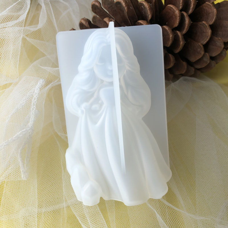 Candle Making Products - 3D süße Prinzessin Silikon Kerze Form