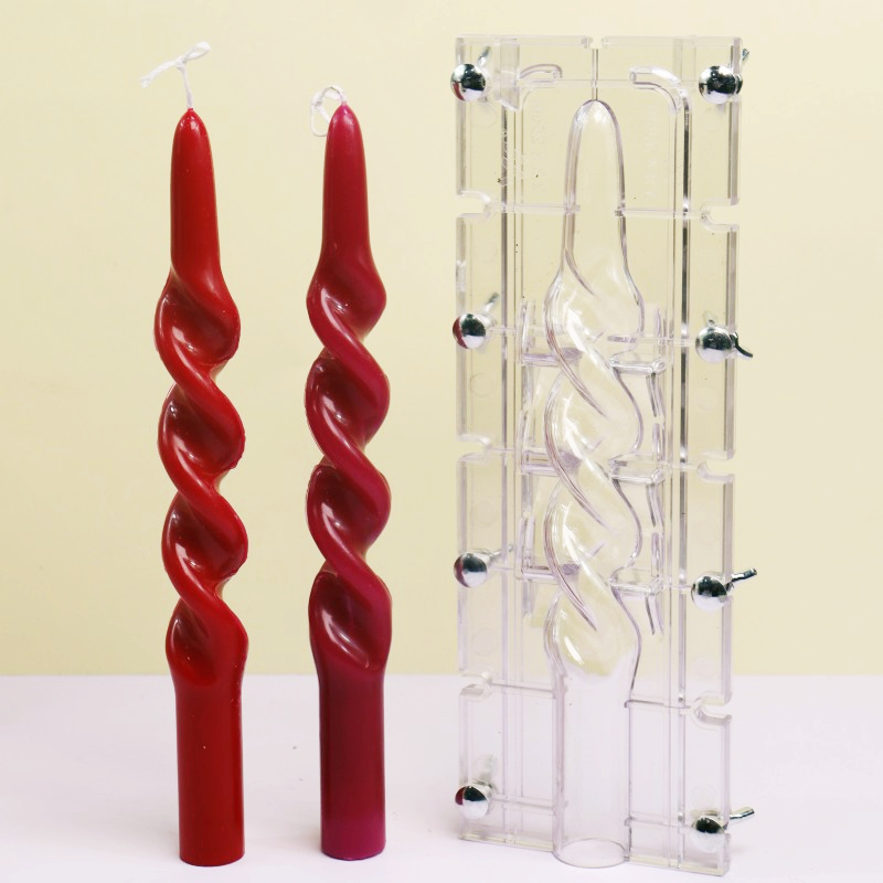 Candle Making Business - Twisted Stripe Column Acryl-Kerzenform, einfaches Entformen,